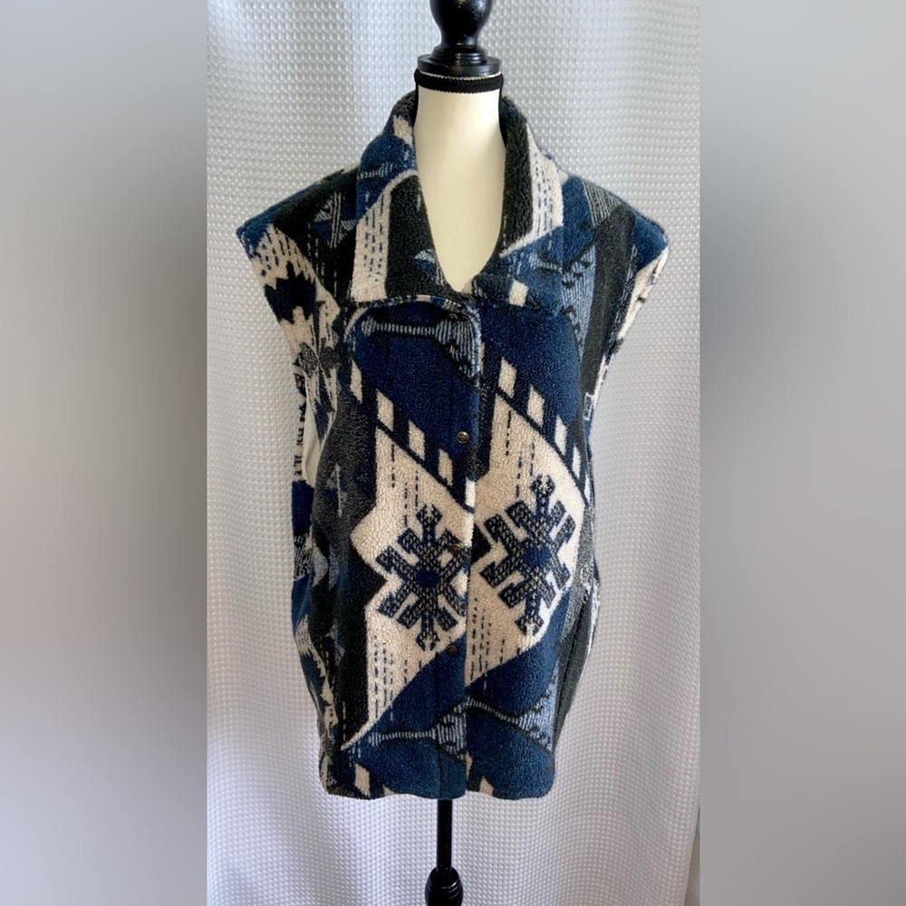 Vintage snowflake faux Fur Vest one size